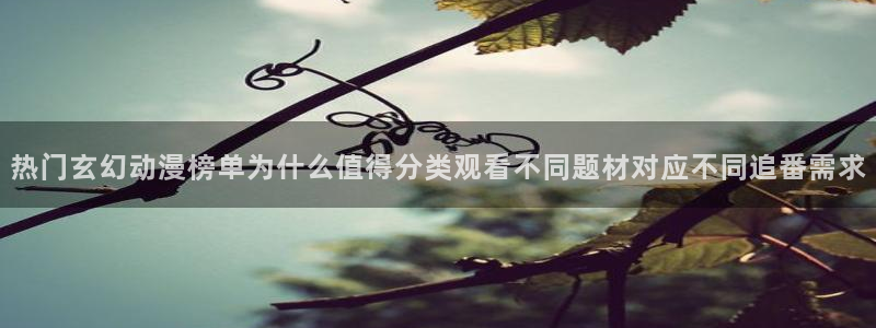 动漫之家网页版：热门玄幻动漫榜单为什么值得分类观看不同题材对应不同追番需求